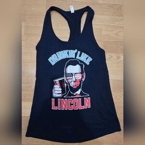 Next Level Apparel Black Tank Top with Patriotic Red, White & Blue Graphic